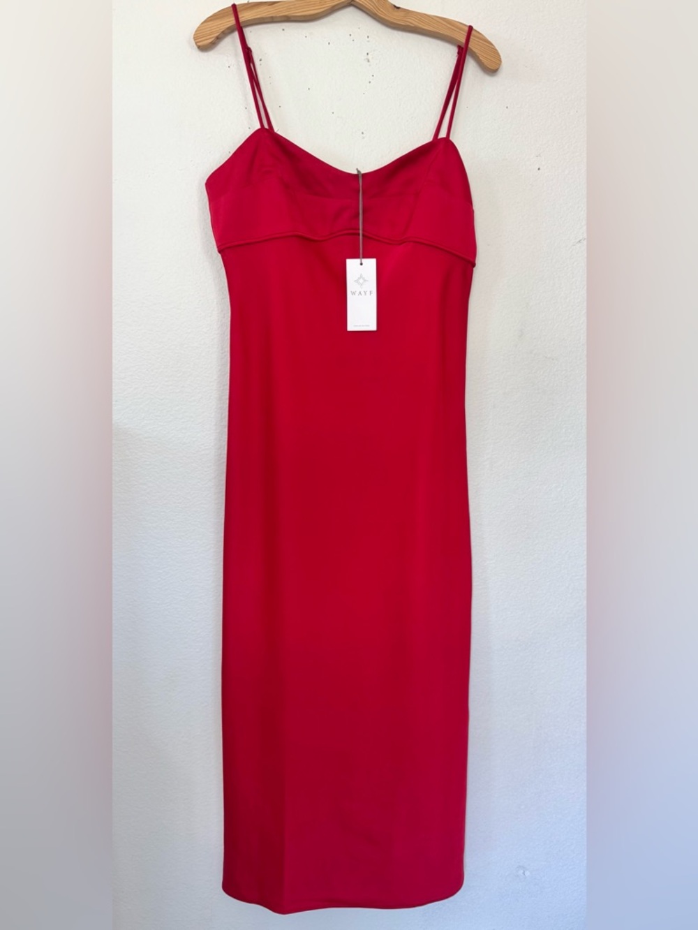 Wayf Vibrant Red Spaghetti-Strap Dress